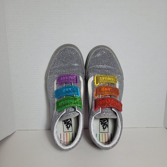 Vans Flour Shop Amirah Old Skool Rainbow Glitter Sneakers Unisex Men 8.5 Wm's 10 - Picture 11 of 13